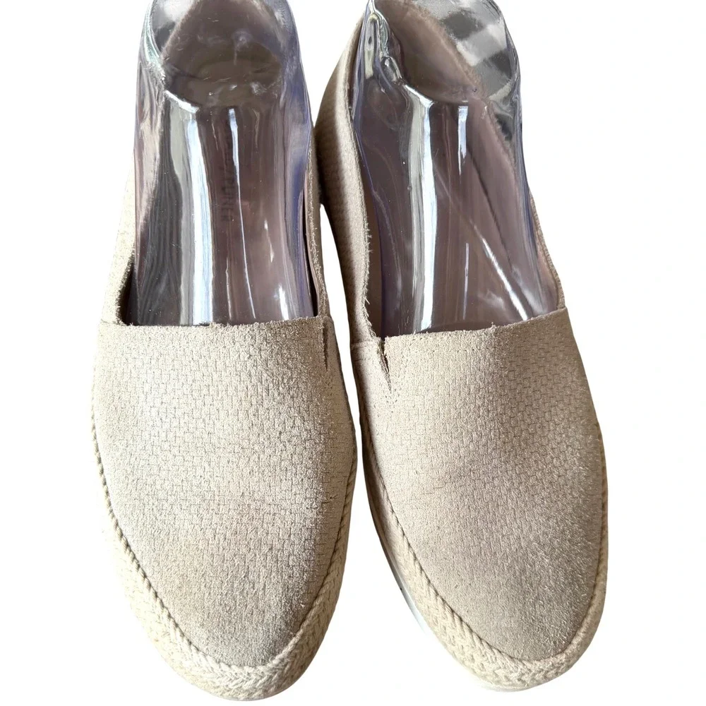 Donald‎ Pliner Womens Tan Suede Basketweave Espadrille Slip On Sneakers Size 9.5